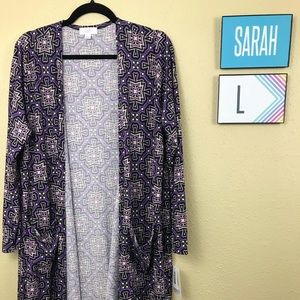 LuLaRoe Sarah L Bold Purple Kaleidoscope Pattern